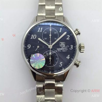 Swiss Tag Heuer Carrera Cal.1887 SS Black Face Replica Watch